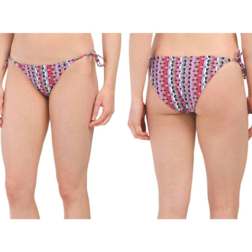 ONIA x DVF "Kate" Geo-Print Side-Tie Low-Rise Bikini Bottom, Multicolor